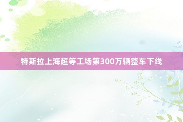 特斯拉上海超等工场第300万辆整车下线