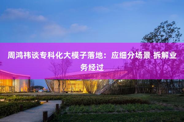 周鸿祎谈专科化大模子落地:应细分场景 拆解业务经过