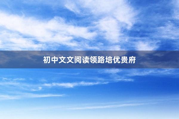 初中文文阅读领路培优贵府